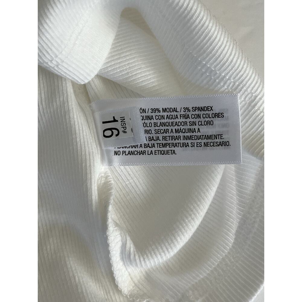 3 Lot Bundle Womens White Ribbed Scoop Neck Tank Cotton Modal New Sz L New Day - Picture 6 of 9